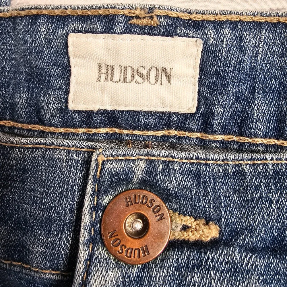 Hudson Byron Straight Leg Mens Blue Jeans‎ Button Fly NM255ZAH Size 34